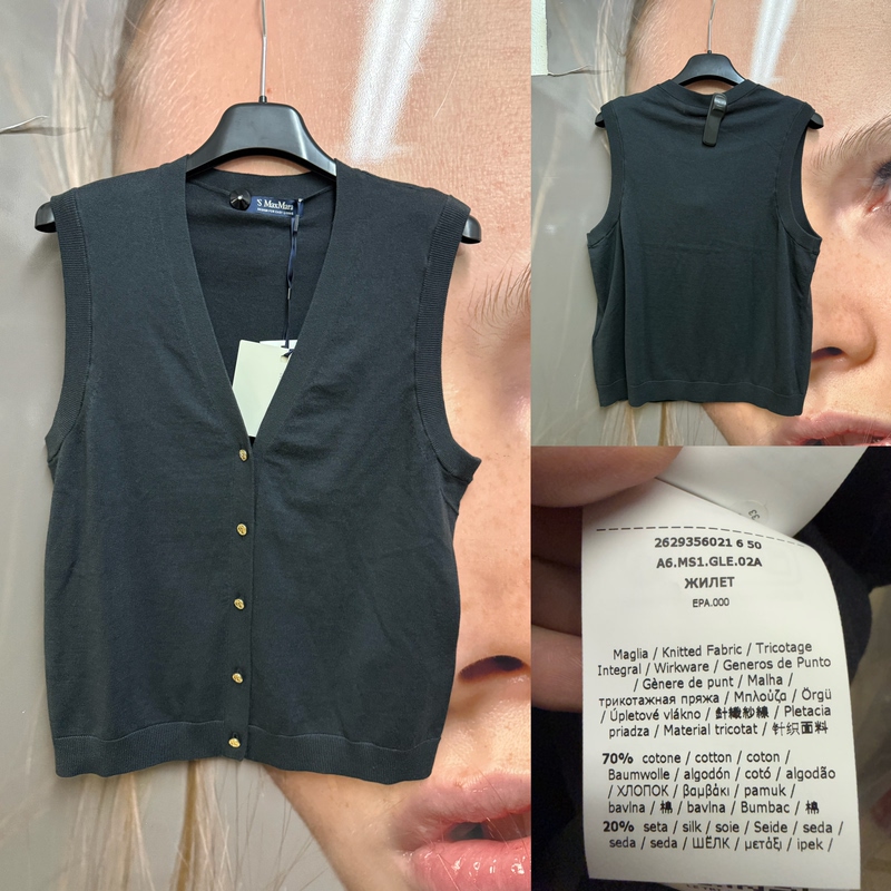 Smmsaggio Cardigan Vest Italian Genuine Maxmara Yan'Er 26 Autumn and Winter Season