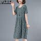 2020 mùa hè phiên bản Hàn Quốc ngắn tay chiếc váy của phụ nữ phụ nữ mới của loose-fitting in phong cách vừa chiều dài dài ngang lưng váy