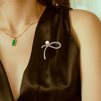 Pearl bow corsage brooch high-end women niche exquisite design sense suit 2021 New Tide Simple