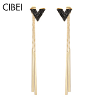 Earrings sterling silver tassel earrings womens long temperament earrings earrings earrings 2021 New Tide advanced feel round face earrings