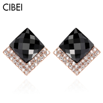 Retro earrings Korean black earrings exaggerated earrings ear studs big fashion temperament Joker 2021 New Tide