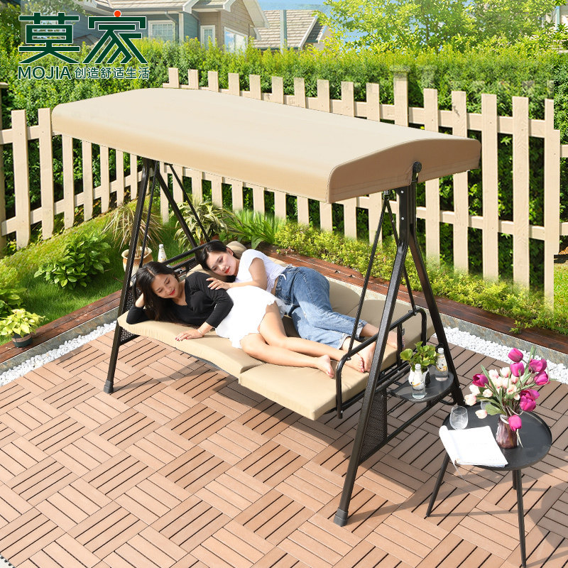 Mojia Outdoor swing Lying Bed Hanging Chair Patio Garden Garden Rocking Chair Home Chair Balcony Outdoor Leisure Iron Art swing Chair