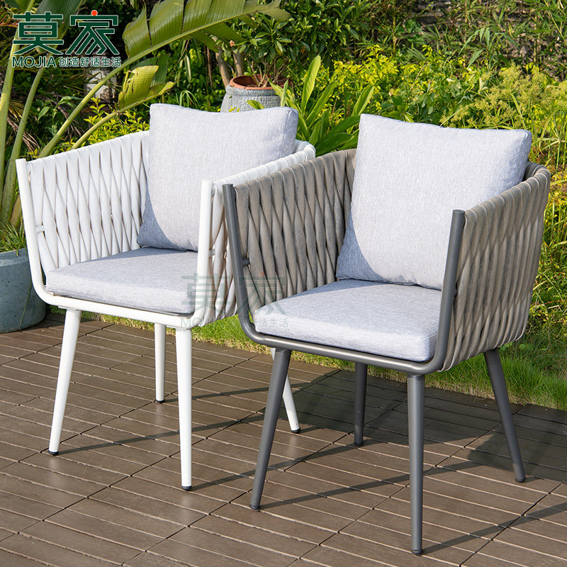 Mojia outdoor Nordic table and chair single chair waterproof sunscreen light luxury villa courtyard table and chair outdoor chair