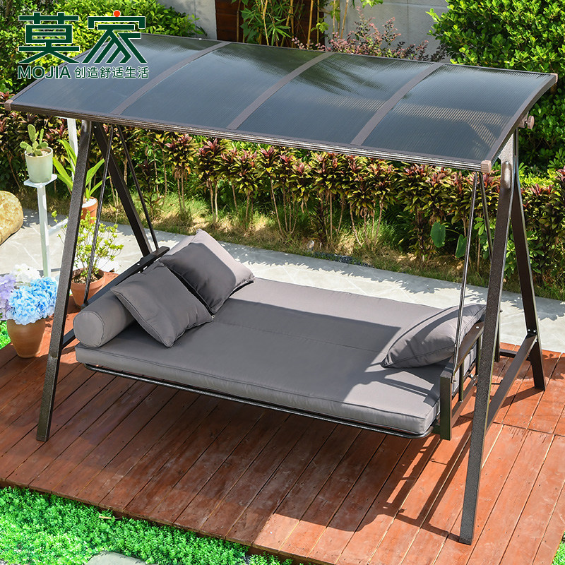 Mojia Outdoor Swing courtyard rocking chair Balcony Outdoor Yard Casual Net Red chair Home Multiperson can lie in a swing-Taobao