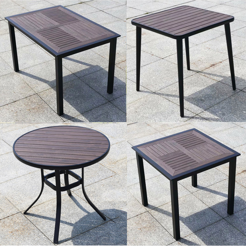 Mojia rot-resistant wood table Outdoor garden courtyard Open-air leisure single table single chair Outdoor balcony WPC table and chair