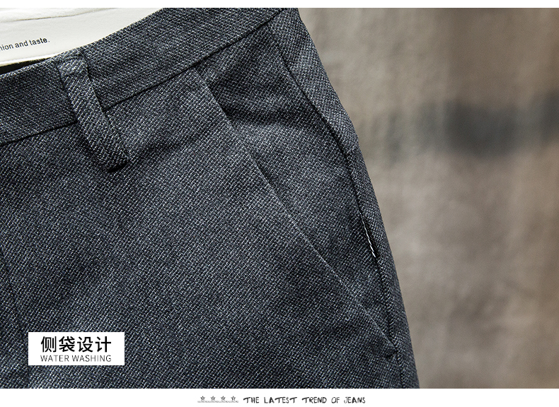 Mùa thu và mùa đông quần âu giản dị Quần lọt khe là quần skinny nam phiên bản Hàn Quốc của xu hướng quần dài đơn giản màu nhỏ - Quần mỏng