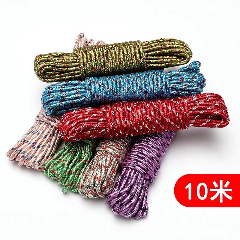 Add coarse clothesline theorizer One 10 m outdoor perforated Clothesing Sunburn ANTI-WINDPROOF AND ABRASION RESISTANT NYLON ROPE