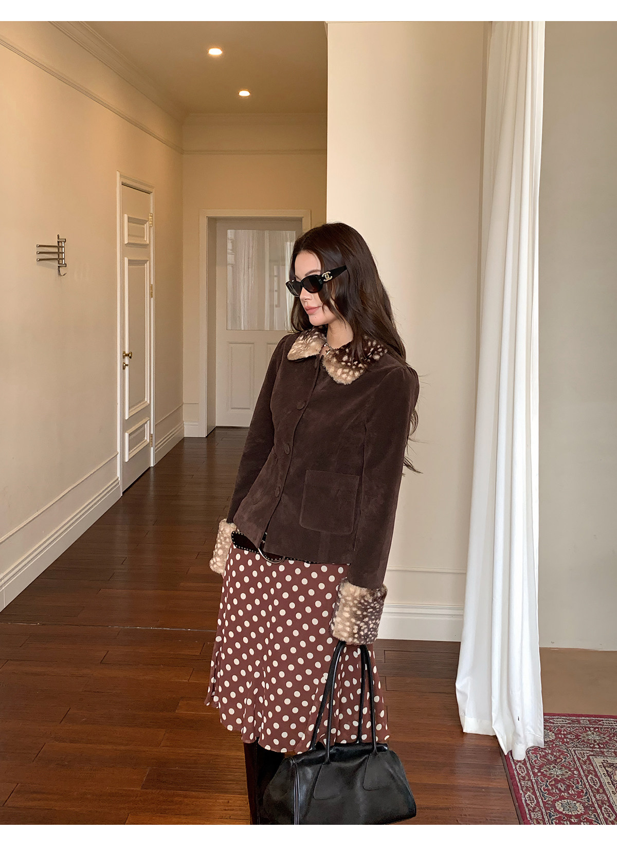 马儿MAR весенняя новинка ретро юбка в горошек женская заниженная талия средней длины дизайнерская стройнящая юбка-русалка