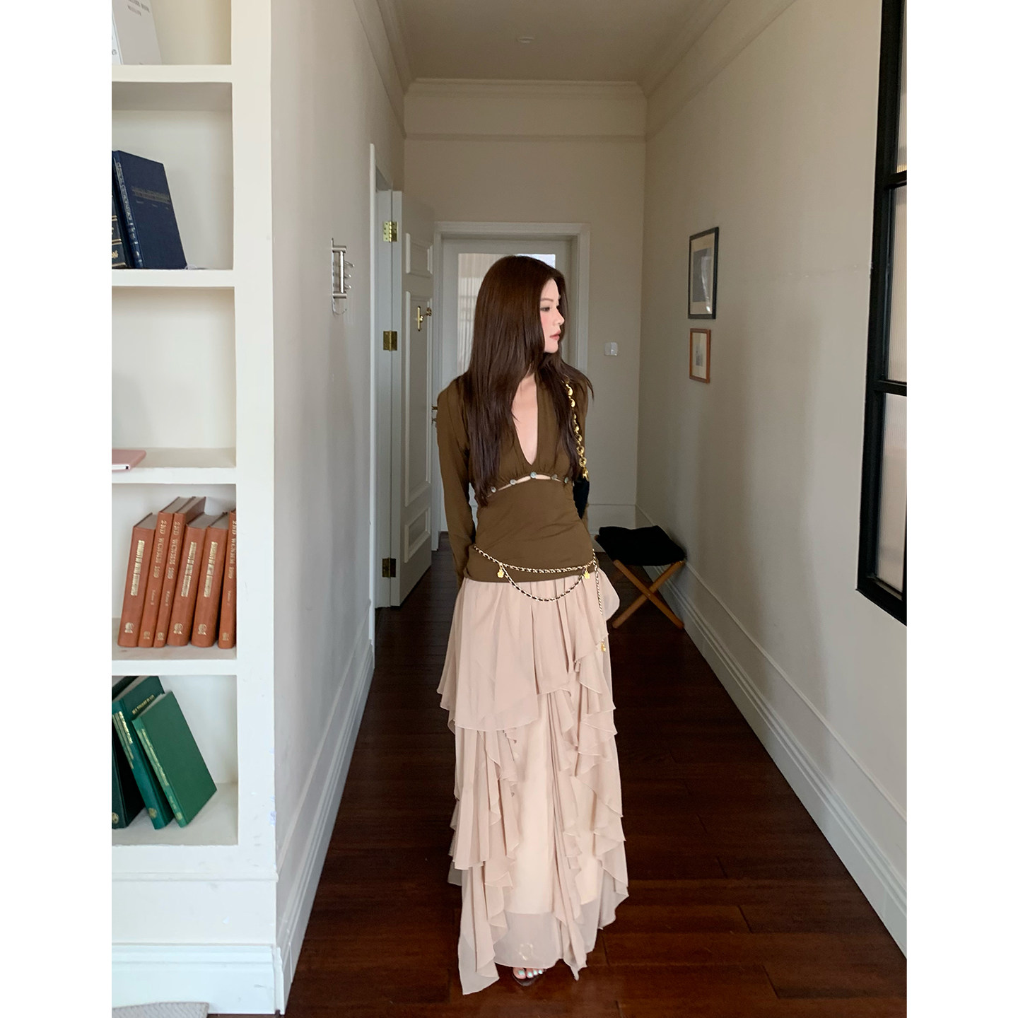 马儿MAR Французская романтическая многоярусная юбка с оборками женская универсальная стройнящая многослойная юбка-торт