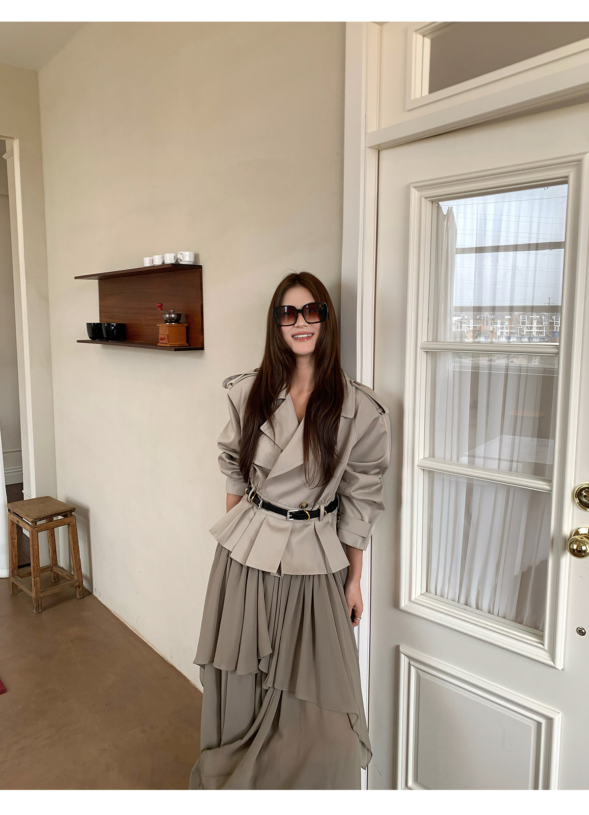 马儿MAR Французская юбка с оборками неправильного кроя женская расклешенная длинная многослойная юбка-торт