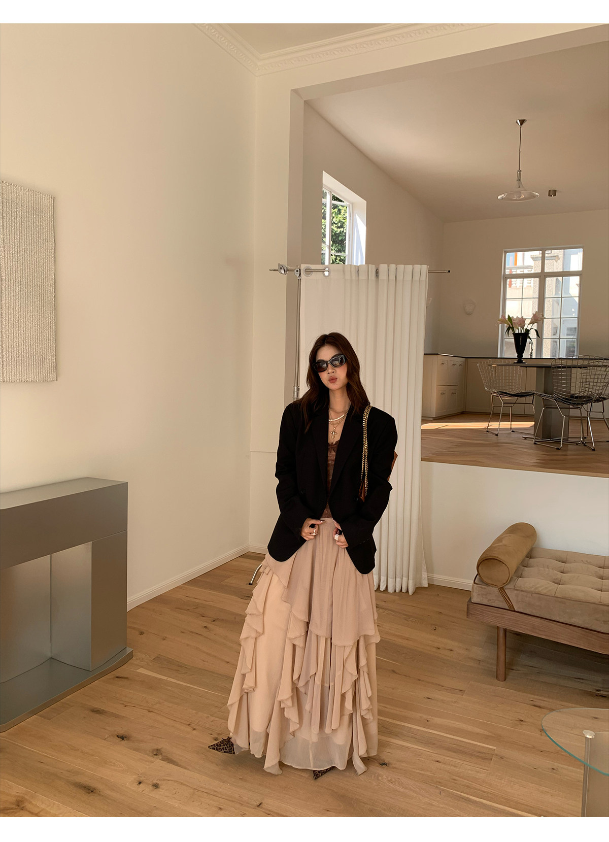 马儿MAR Французская романтическая многоярусная юбка с оборками женская универсальная стройнящая многослойная юбка-торт