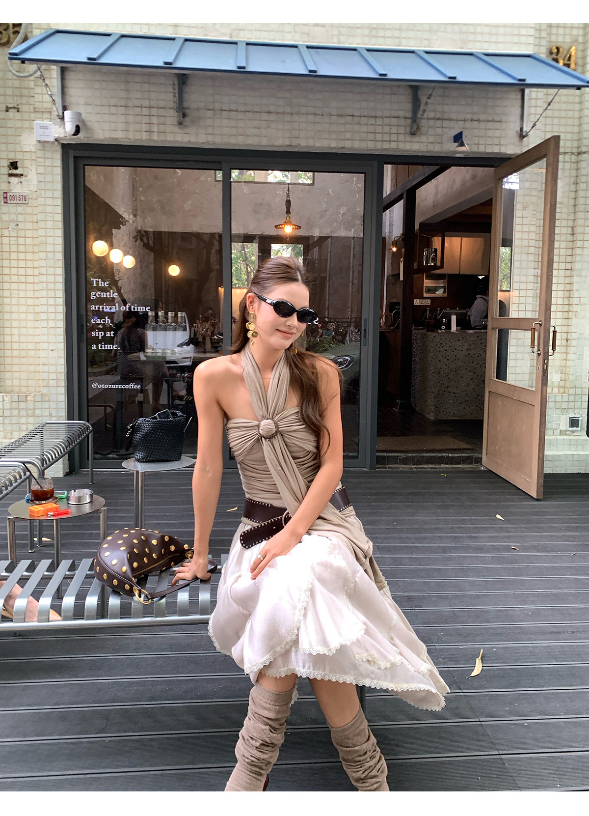 马儿MAR Модная юбка с неровным кружевным дизайном из смеси тенселя и ацетата с эластичным поясом