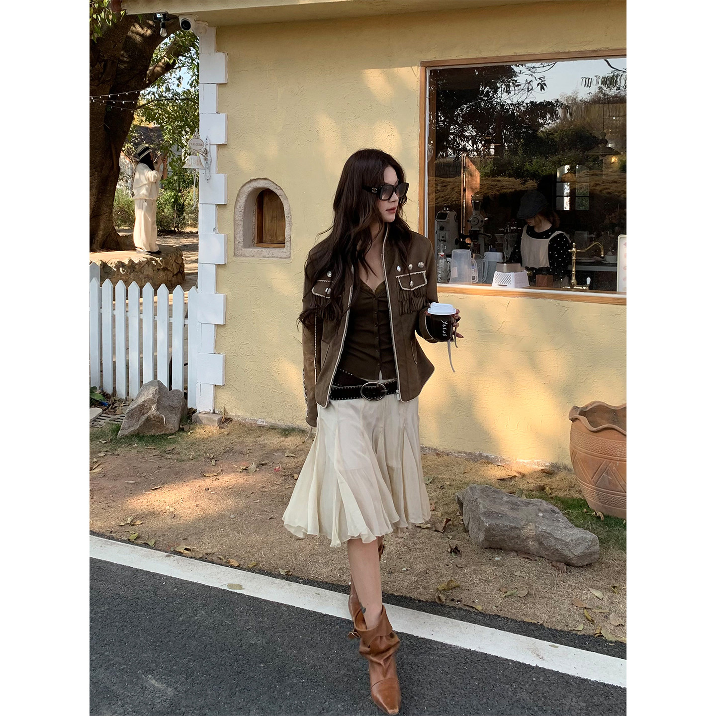 马儿MAR Элегантная А-силуэтная юбка средней длины из смесового тенселя с пышным подолом для женщин