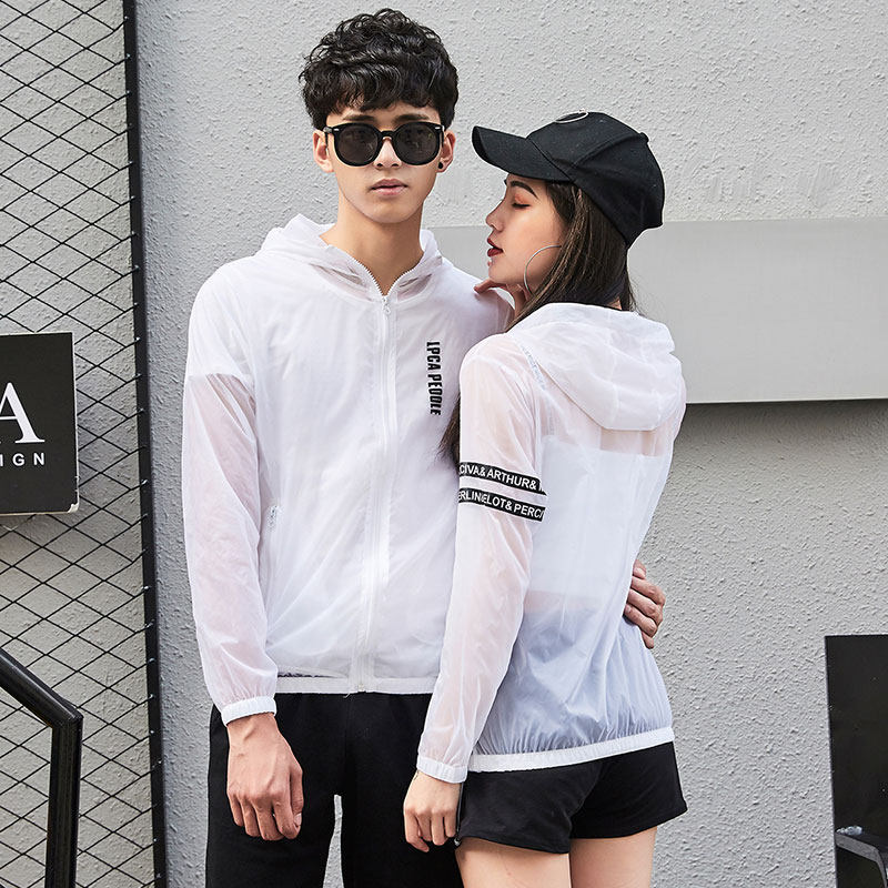 Summer couple sunscreen clothes men's ultra-thin breathable sunscreen clothing trend Korean version of handsome coat light and thin sunscreen shirt