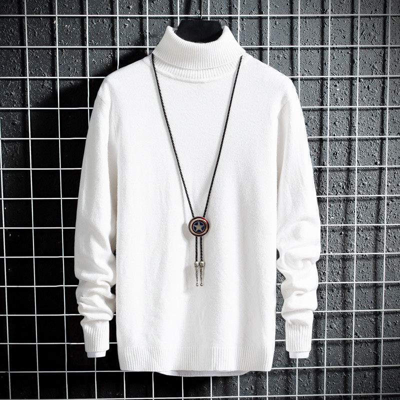 Turtleneck sweater men's Korean version autumn and winter trend self-cultivation youth high school students personality winter knitted sweater