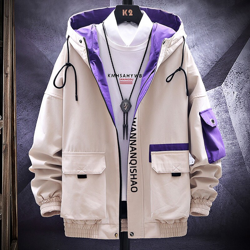 Tooling jacket men 2021 New Spring Autumn plus velvet thickening trend youth junior high school student jacket