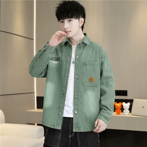 Джинсовая демисезонная японская рубашка, трендовая куртка для школьников для отдыха, подходит для подростков