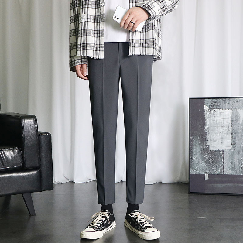 Loose slacks boys spring and autumn new 9 points pants men's Korean version of the trend nine points fall sense small trousers men's tide