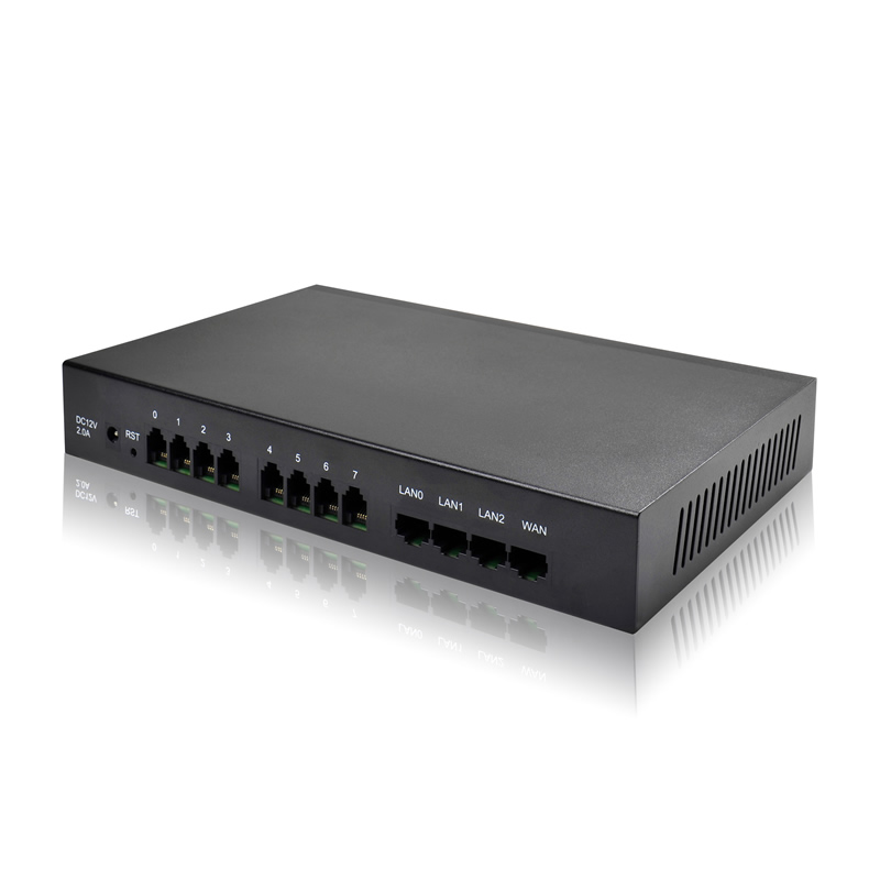 IAD-8O analog phone voice gateway 8 lip FXO external detection Anti-pole signal SIP network voip-Taobao