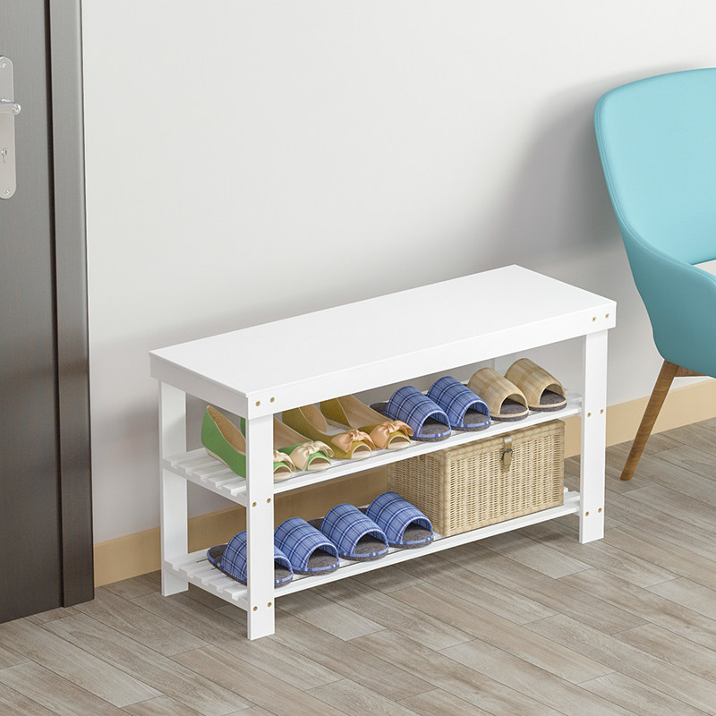 Shoe changing stool Home doorway Shoes Bench Bamboo Stool in the door Shoe cabinet Shoe Rack Small Stool Solid Wood can be used to get through the shoe stool