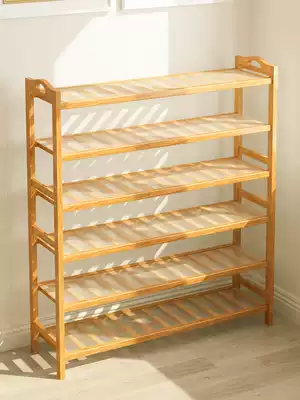 Door shoe cabinet dormitory shoe rack wooden multi-layer household shoe shelf simple Net red storage bedroom dust-proof mop shoe rack