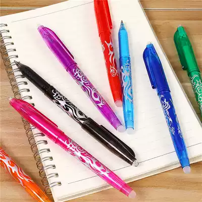 Erasable gel pen 3-5 grade black 0 5 primary school students with rubber red black color crystal blue
