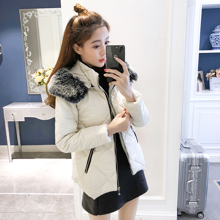 Quần áo cotton mùa đông 2018 mới thời trang nữ thời trang ngắn trùm đầu quần áo cotton nữ dây kéo giản dị là quần áo cotton mỏng nữ áo phao lông vũ uniqlo nữ