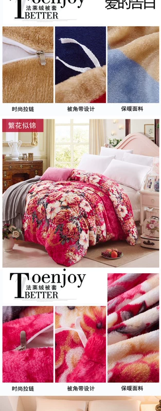 Crystal quilt cover flannel quilt cover đơn mảnh đôi san hô quilt cover tăng đôi ký túc xá trẻ em chăn quilt chăn ga hàn quốc