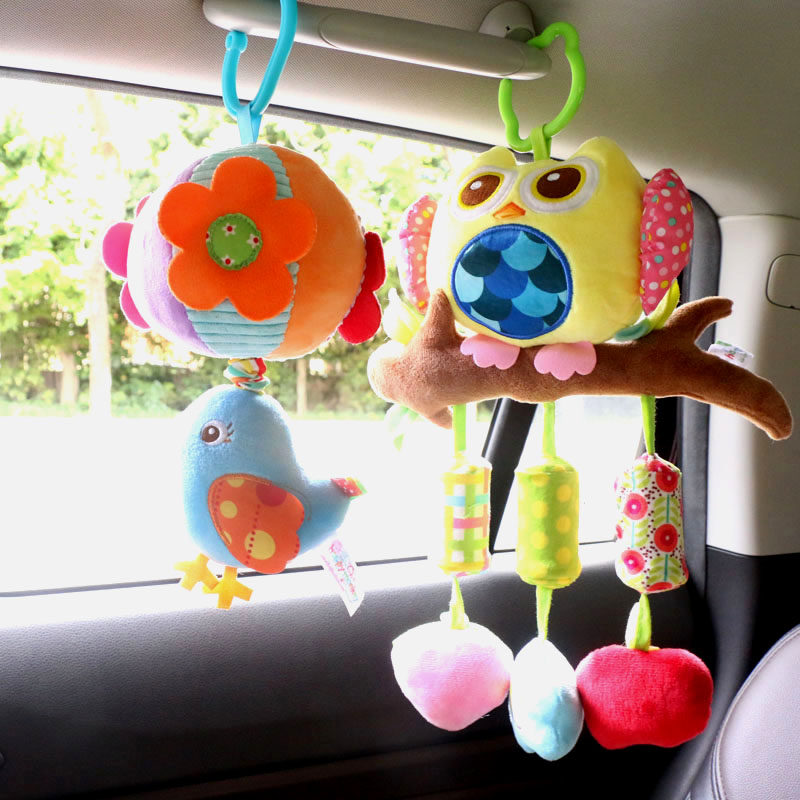 Newborn baby bell rings to appease the rotating windbell hanging on board births male and female 01 year old baby toy
