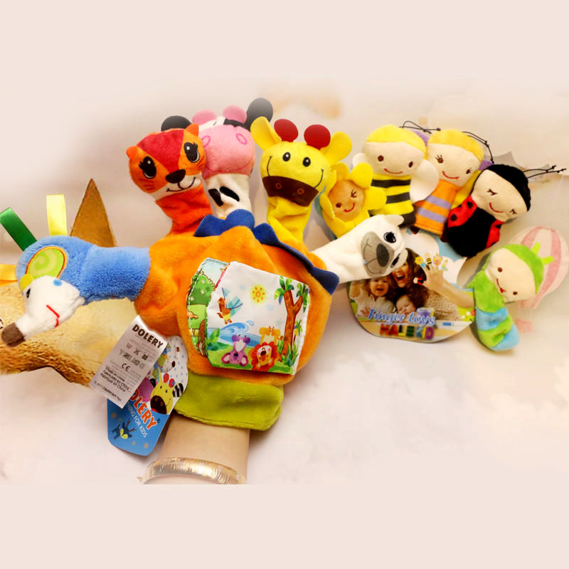 Parent-child interaction hand puppet doll children comfort toys plush animal gloves baby finger doll puzzle