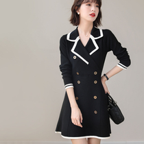 French design sense niche temperament dress womens 2021 spring and autumn new waist thin wool knitted midi skirt