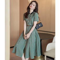 FENPERATE 2024 Summer new design sensation Small crowdsourced OL commuter wind green shirt style dress