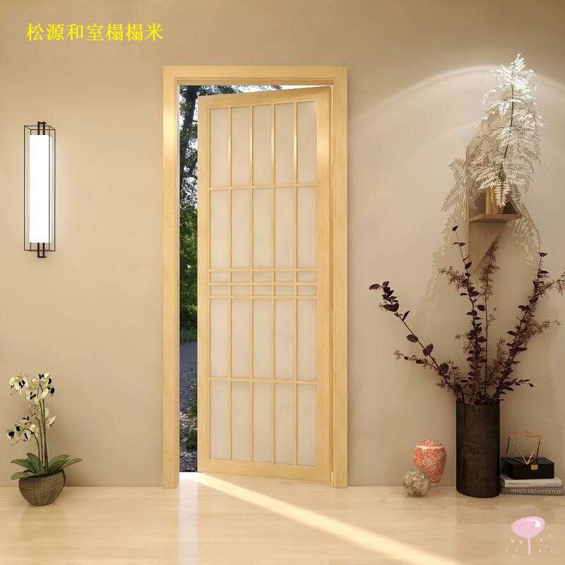 日式平开门民宿料理店日式推拉门和室门定制酒店隔断格子门厨房门