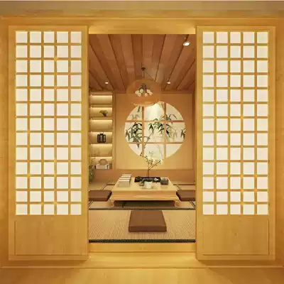 Japanese-style sliding door Sliding door lattice door Tatami door and room door Japanese-style wooden door partition custom tatami wooden door