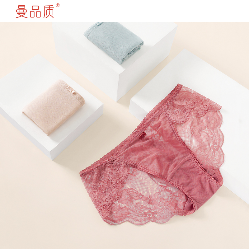 Low Waist Triangle Pants Pure Cotton Crotch Sexy Lace Comfort No Scarring Pants Woman Thin made of light and breathable