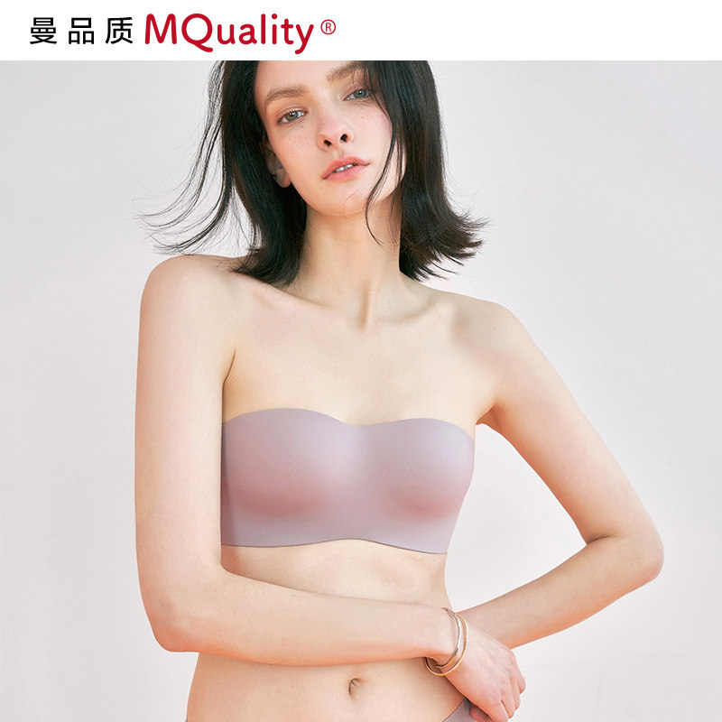 Mann quality strapless underwear Women's non-slip bandeau breast wrap anti-light detachable shoulder strap thin summer invisible bra