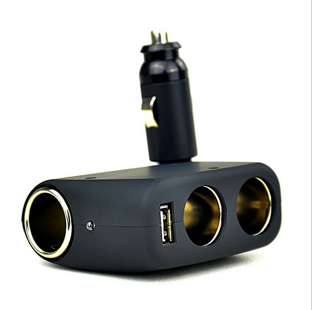 Shunwei One Drag Triple Point Smoking Vehicle Socket Car One Drag Triple Cigarette Lighter Single USB On-board Charger Supplies