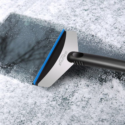 Car with stainless steel snow shovel glass scraping snow scraping snow remover snow removing snow removing snow removing tool shoveling snow remover