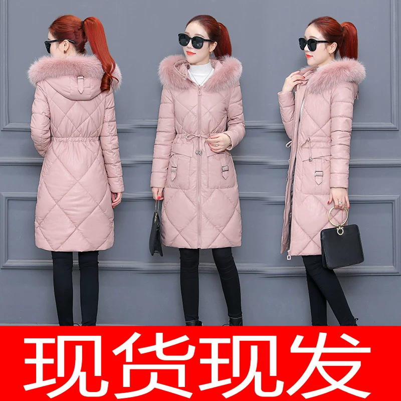 Áo khoác da cotton dày cho nữ mid-style phong cách thu đông 2019 phiên bản mới hoang dã của Hàn Quốc in áo khoác cotton kiểu Hồng Kông - Quần áo da