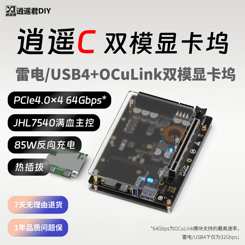【 in Stock】Xiaoyaojun DIY Xiaoyao C Oculink Dual-Mode Thunderbolt Graphics Card Dock Thunderbolt 3 Thunderbolt 4
