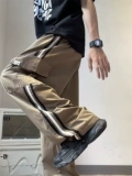 Штаны, повседневные брюки в стиле хип-хоп, в американском стиле, свободный прямой крой, на шнурках