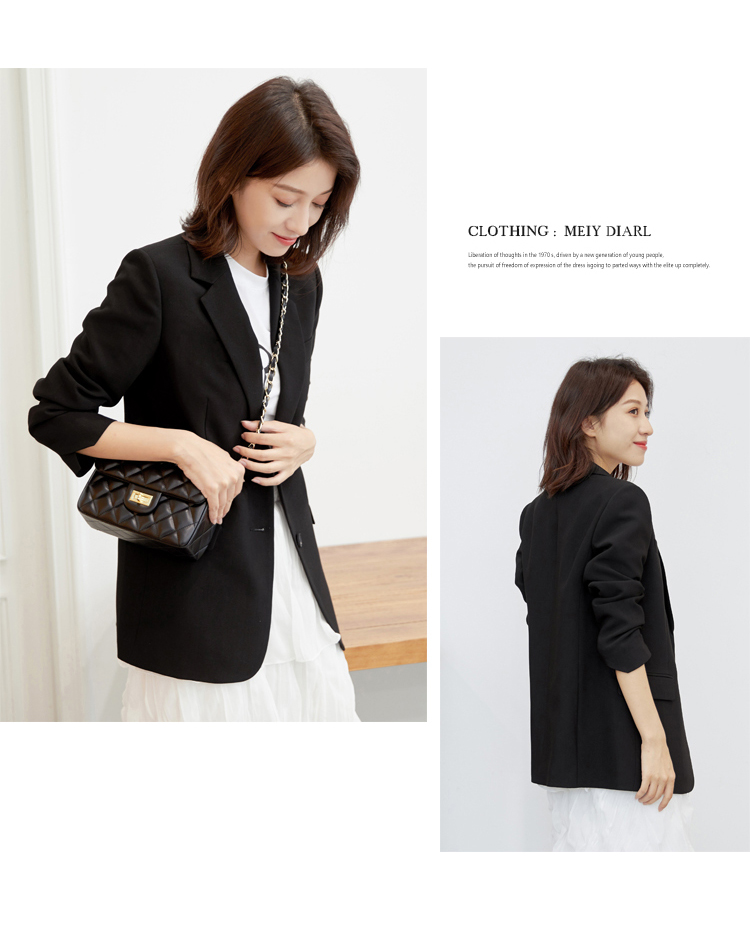 Áo khoác vest nữ màu đen Hàn Quốc 2018 xuân hè mới ngắn ngắn thoải mái giản dị chic nhỏ phù hợp với áo sơ mi nữ áo măng tô nữ