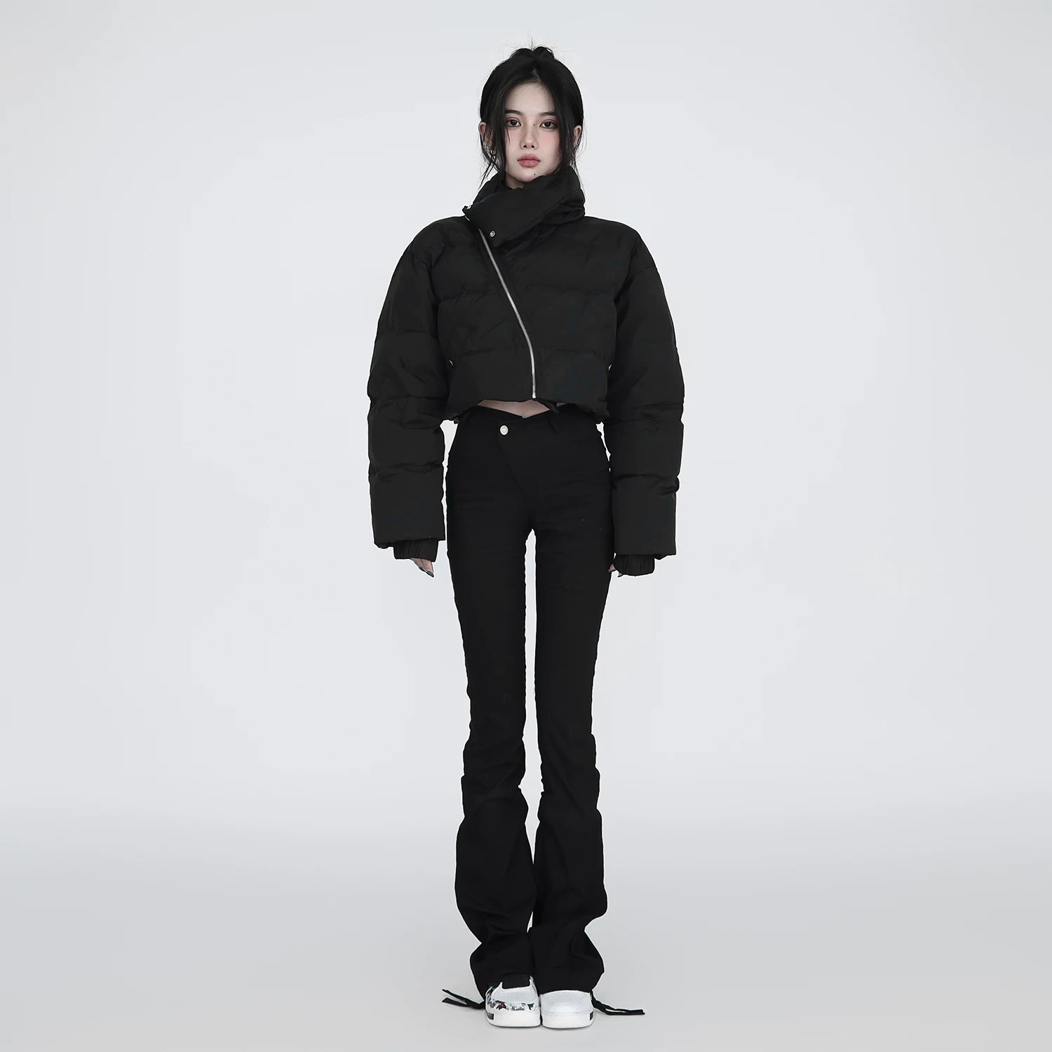 一头阿瓜 Winter short windproof warm down jacket with down with zipper