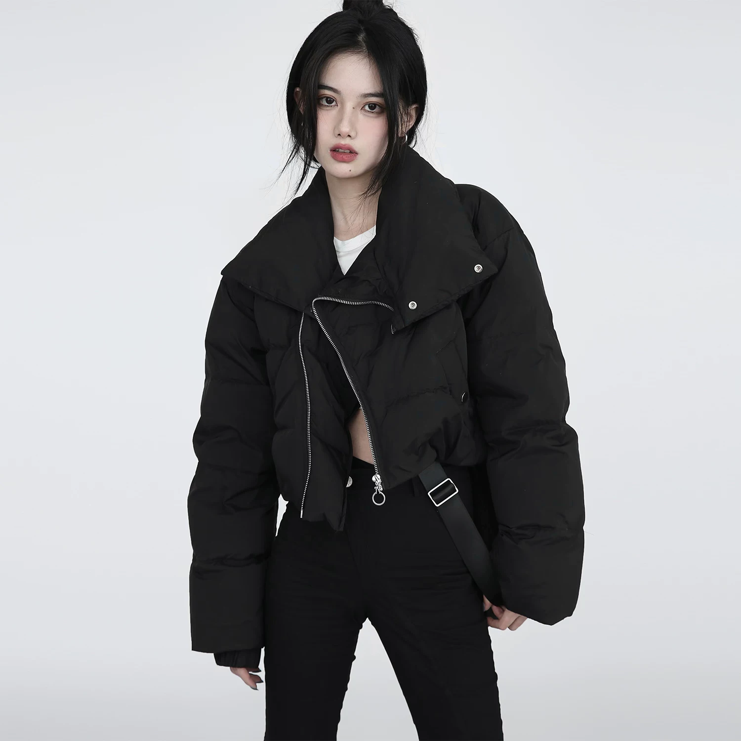 一头阿瓜 Winter short windproof warm down jacket with down with zipper