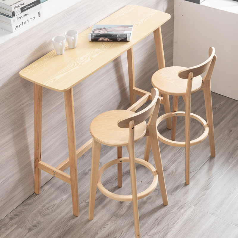 Solid wood bar table modern home partition bar tables Nordic minimalist small family Bar table and chairs Composition
