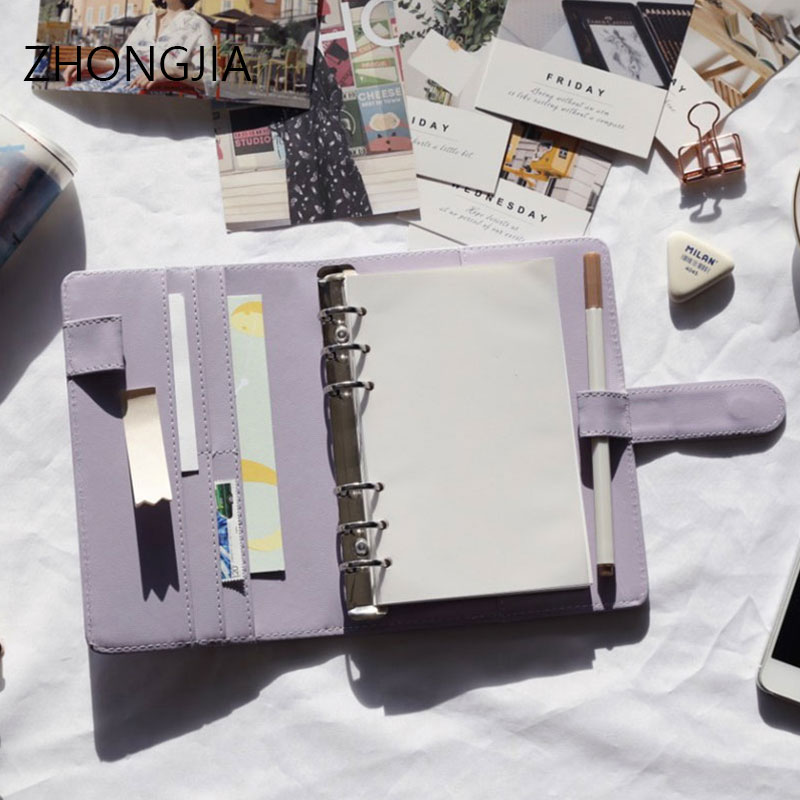 Loose-leaf Book book This loose-leaf notepad Handbooks This brief date book This custom Korean small clear New magnetic buckle notebook customizable notepad Idea Girls Blank No Removable Day Ensemble