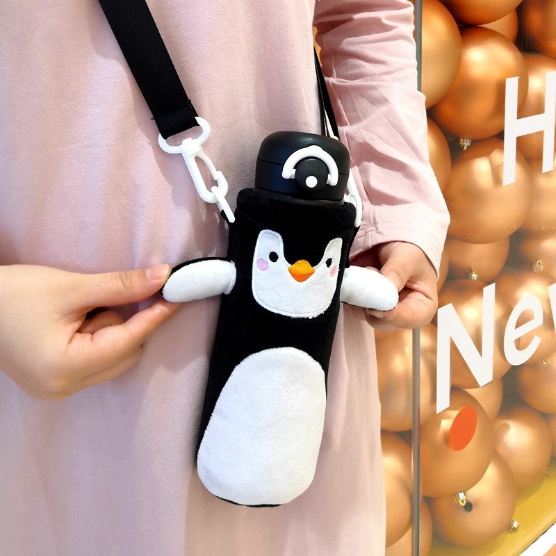 Cup bagging inclined satchel adorable water glass cover protective sleeve anti-burn and heat insulation universal mug jacket with lifting rope insulated cup bag