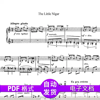 Debussy little black original piano score with fingering scan piece score staff Etude