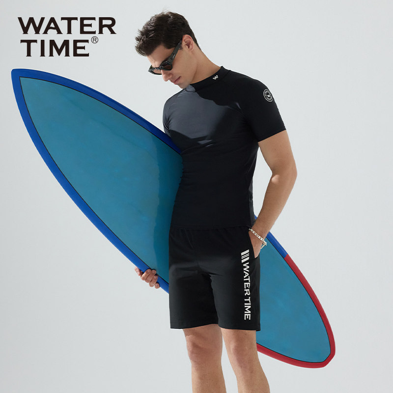 WaterTime男士泳衣上衣冲浪潜水服套装短袖速干防晒泳裤沙滩裤男