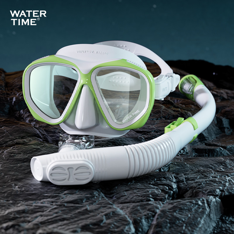 WaterTime潜水面罩浮潜三宝防雾潜水镜防呛水呼吸管套装泳镜装备